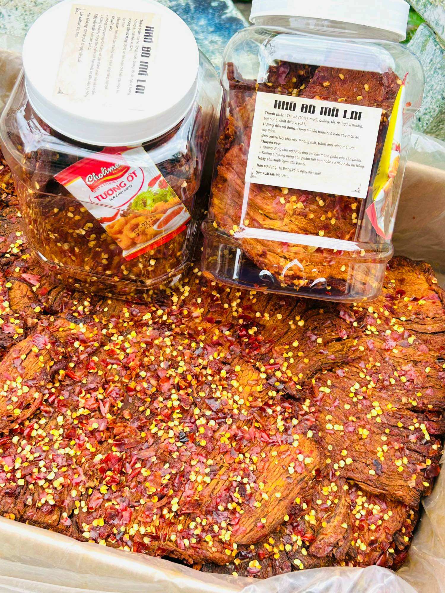 Khô bò Malay Siêu cay 500g có dây xách