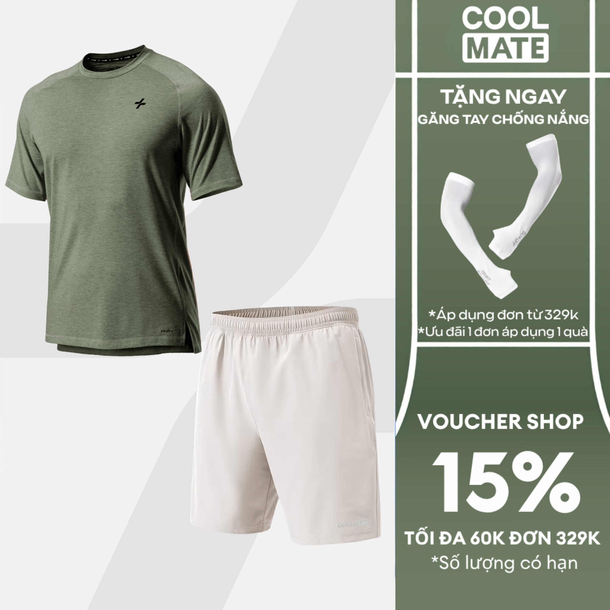 [TẶNG QUÀ ĐƠN TỪ 329K]Set thể thao Áo thun Training Comfort và shorts 7inch đa năng nhanh khô, thoáng khí, set tập gym co giãn tốt Coolmate