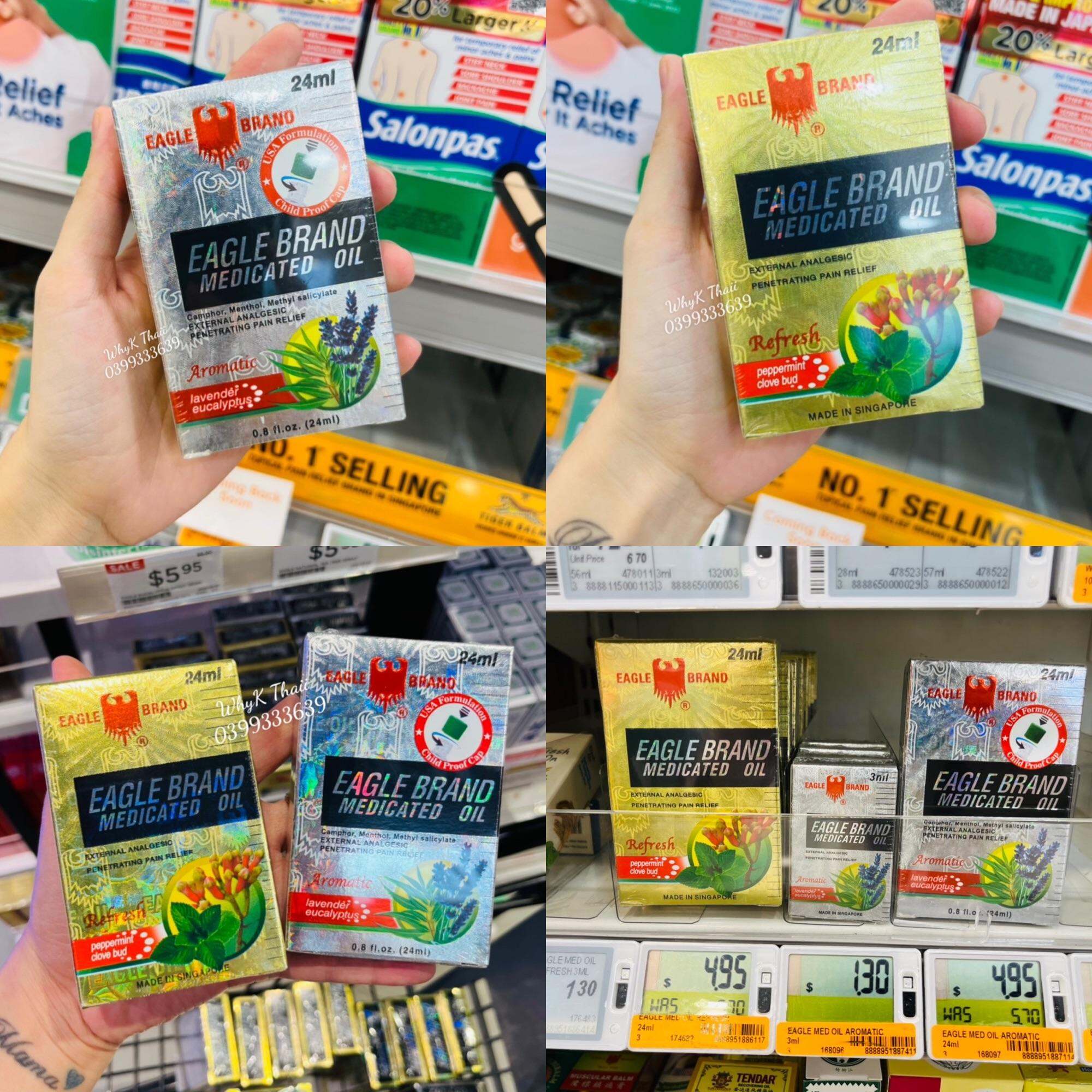 Dầu gió con ó Eagle Brand hàng siêu thị Singapore 24ml