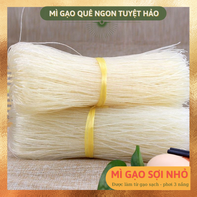 Mì Gạo Khô Sợi Nhỏ Ngon Túi 1kg Hoa Yên Market - Mì trắng trong, sợi nhỏ, ăn mềm dai, không bị cứng nấu lên không bị nát trợ thủ nội trợ đảm đang khéo tay