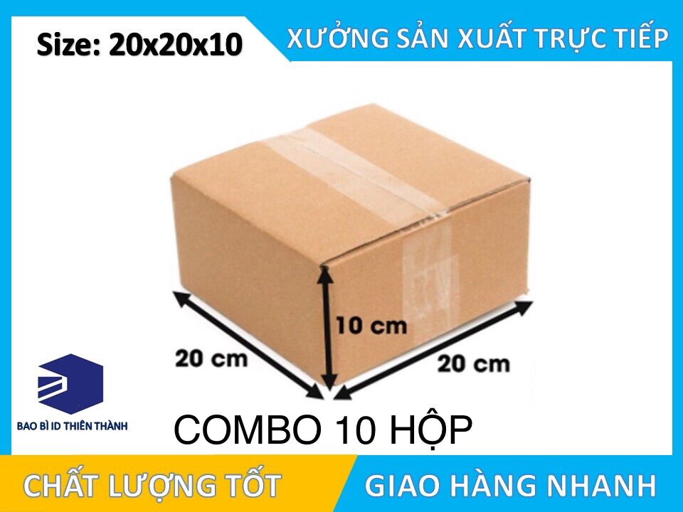 20x20x10 COMBO 10 Hộp thùng carton đóng hàng ship cod tiện lợi giá rẻ
