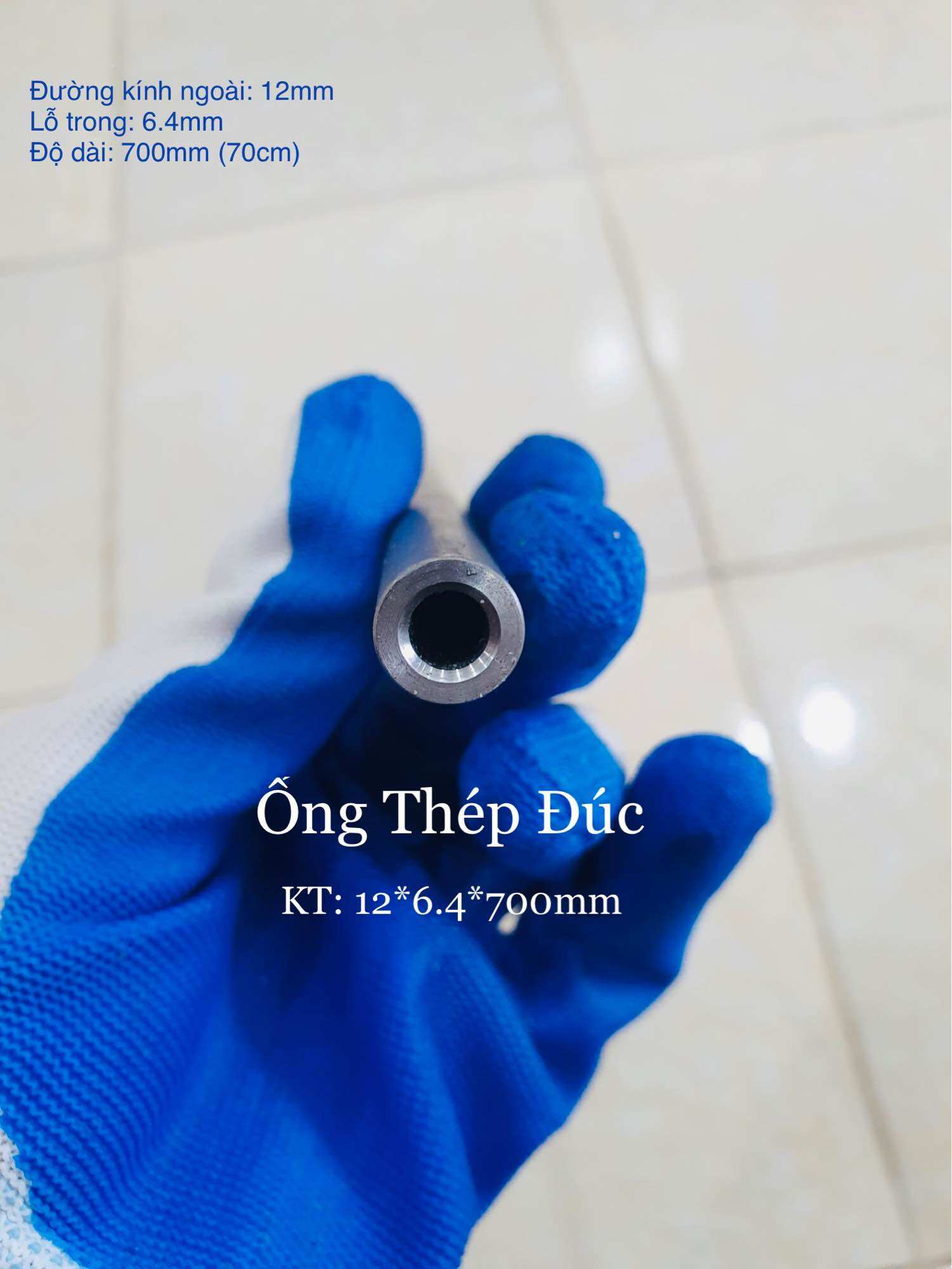 Ống thép đúc 6.4 phi 12 chiều dài 50/60/70/80/90/100/120/130cm