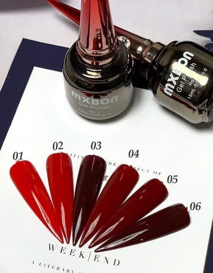 Sét đỏ mxbon 6 chai 6 tone đỏ thịnh hành