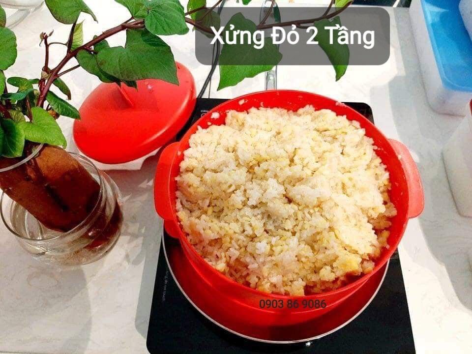 Xửng hấp 2 Tầng Steam It Tupperware Màu đỏ