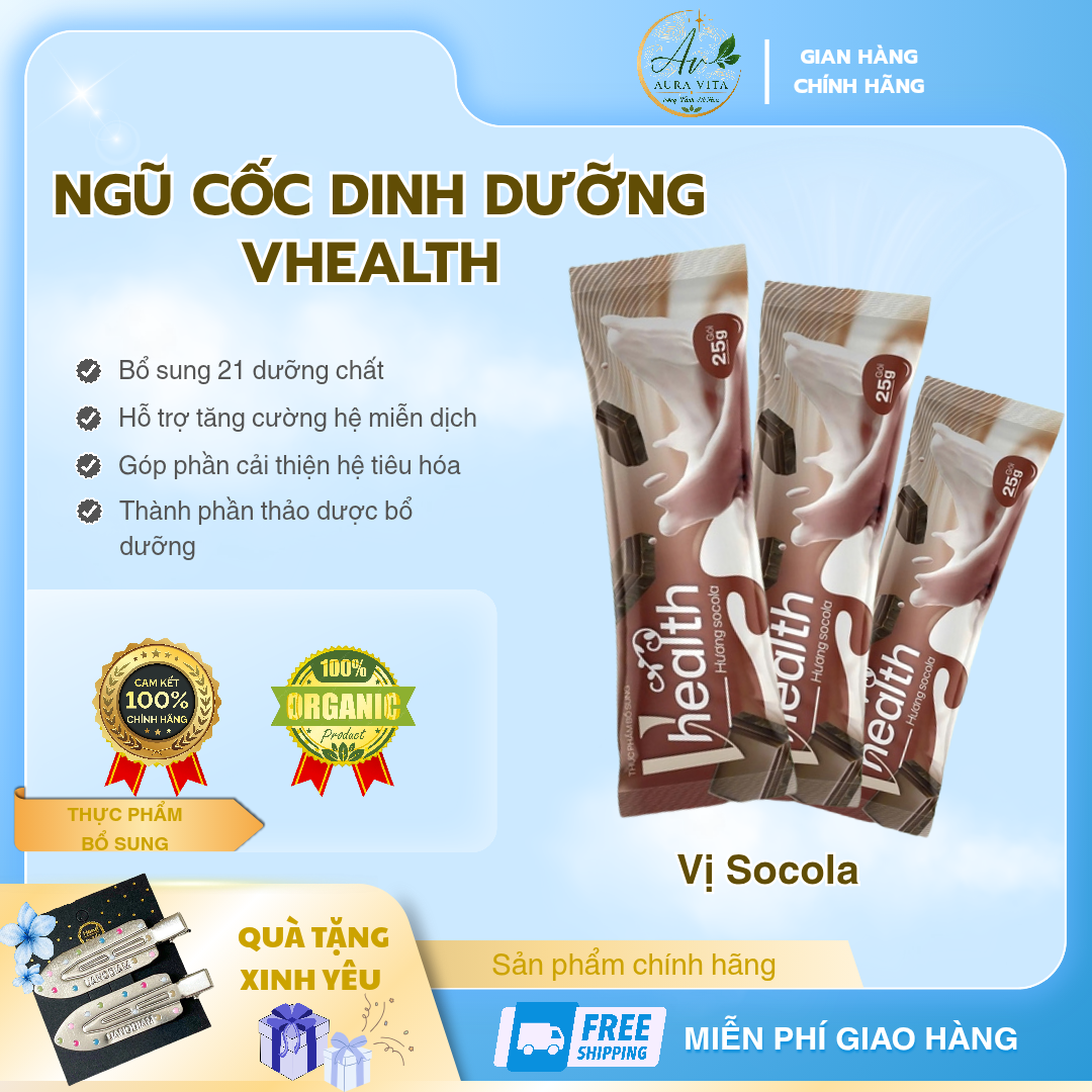 [KHUYẾN MÃI] 1 Hộp Ngũ Cốc Vhealth Vị Socola Bổ Sung Dinh Dưỡng
