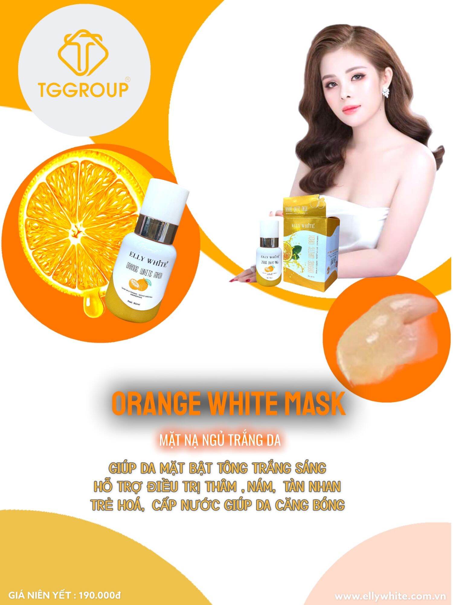 MẶT NẠ Ủ CAM TRẮNG DA ELLY WHITE