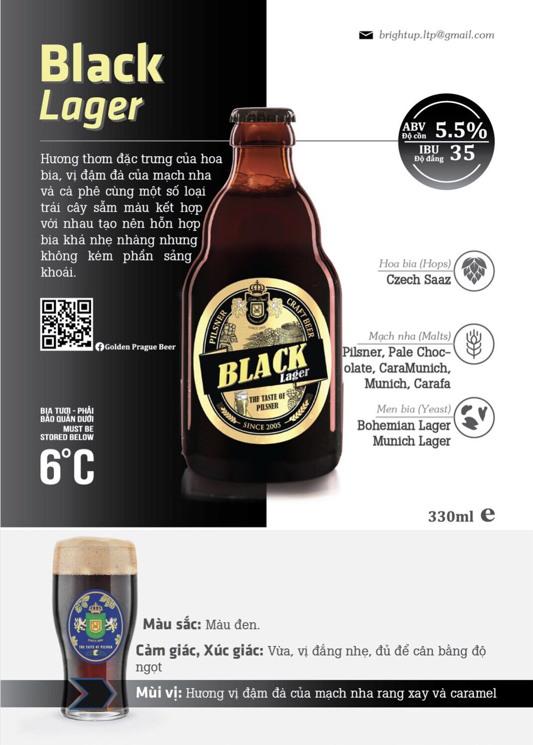Pack 2 chai Black Lager