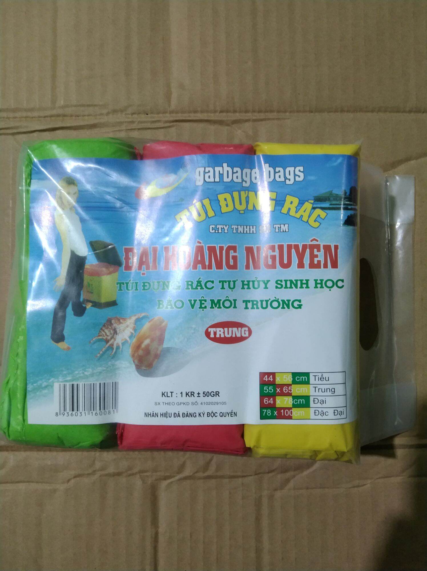 Bịch 3 cuộn túi đựng rác tự hủy - size tiểu trung đại