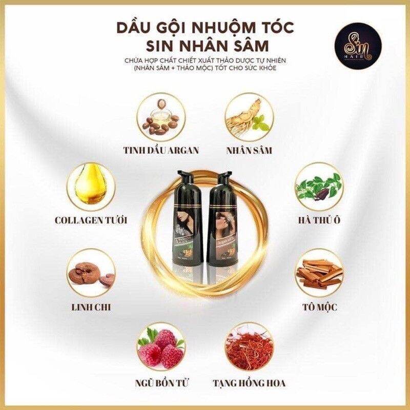 Dầu gội nhân sâm phủ bạc tóc SinHair