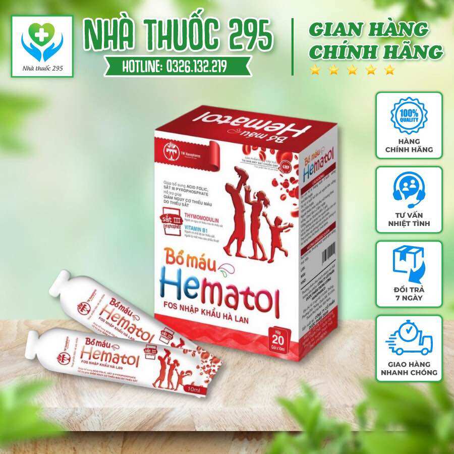 Bổ sung sắt, BỔ MAU HEMATOL, bổ sung sắt, axit folic cho bà bầu, người thiếu sắt, giảm tình trạng thiếu máu