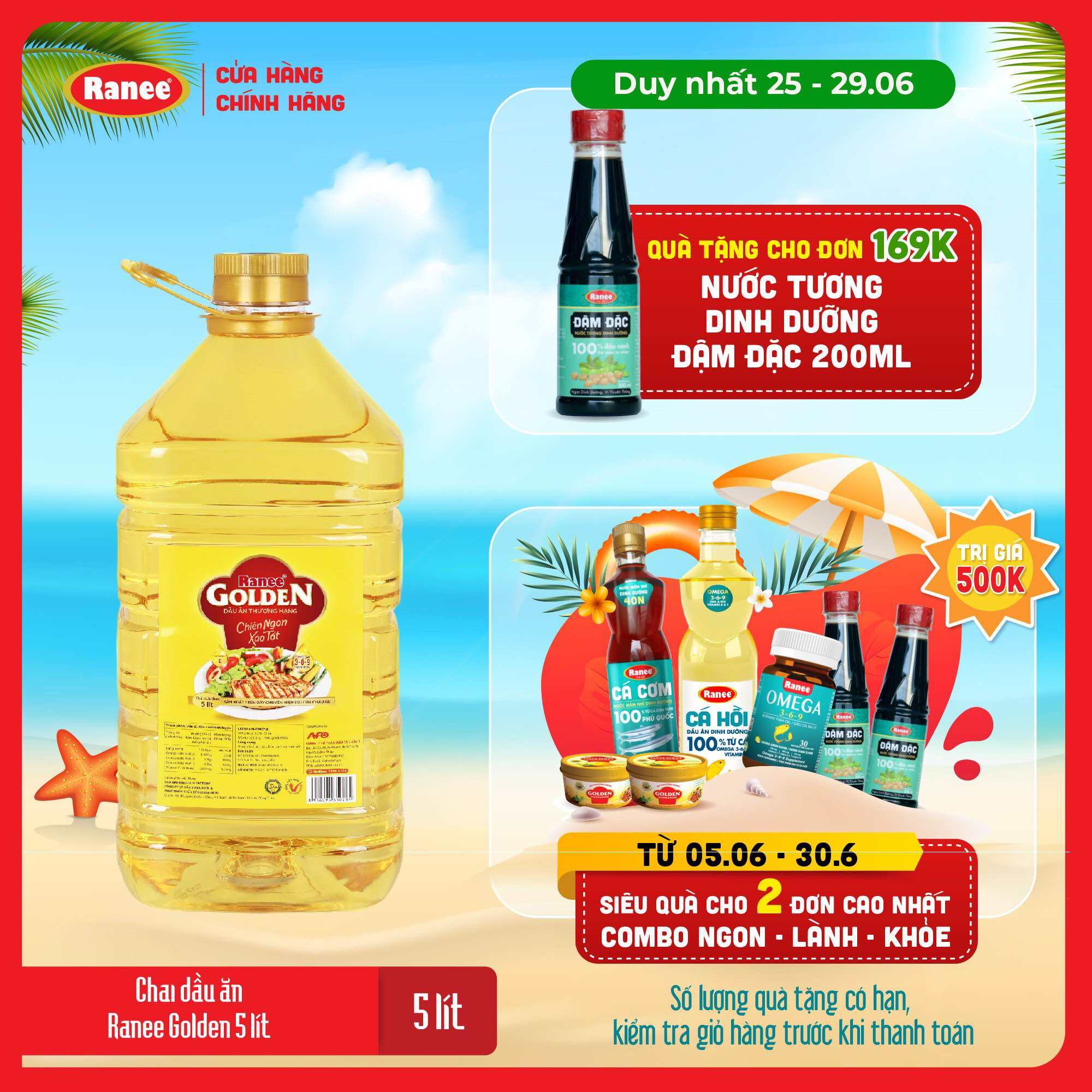 Dầu ăn thượng hạng Ranee Golden 5 lít