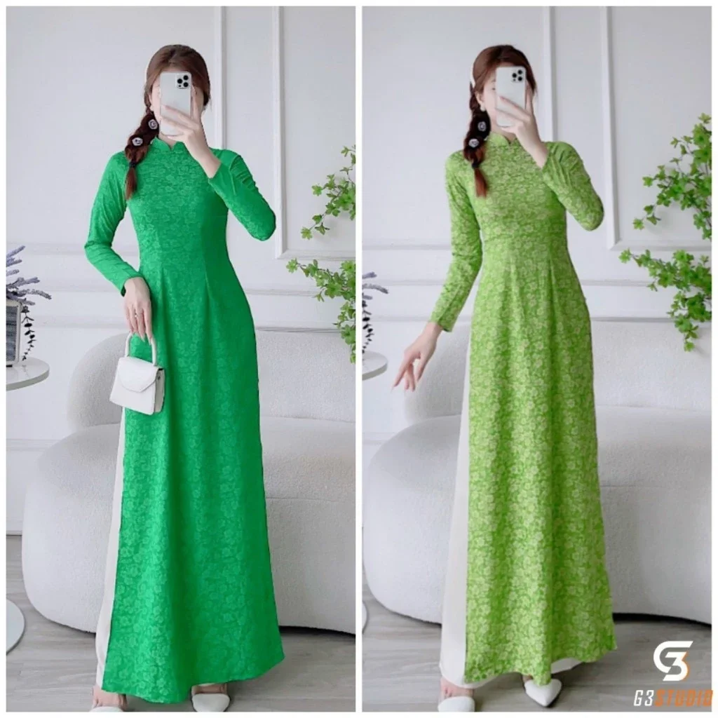 áo dài gấm tơ  truyền thống Cao cấp