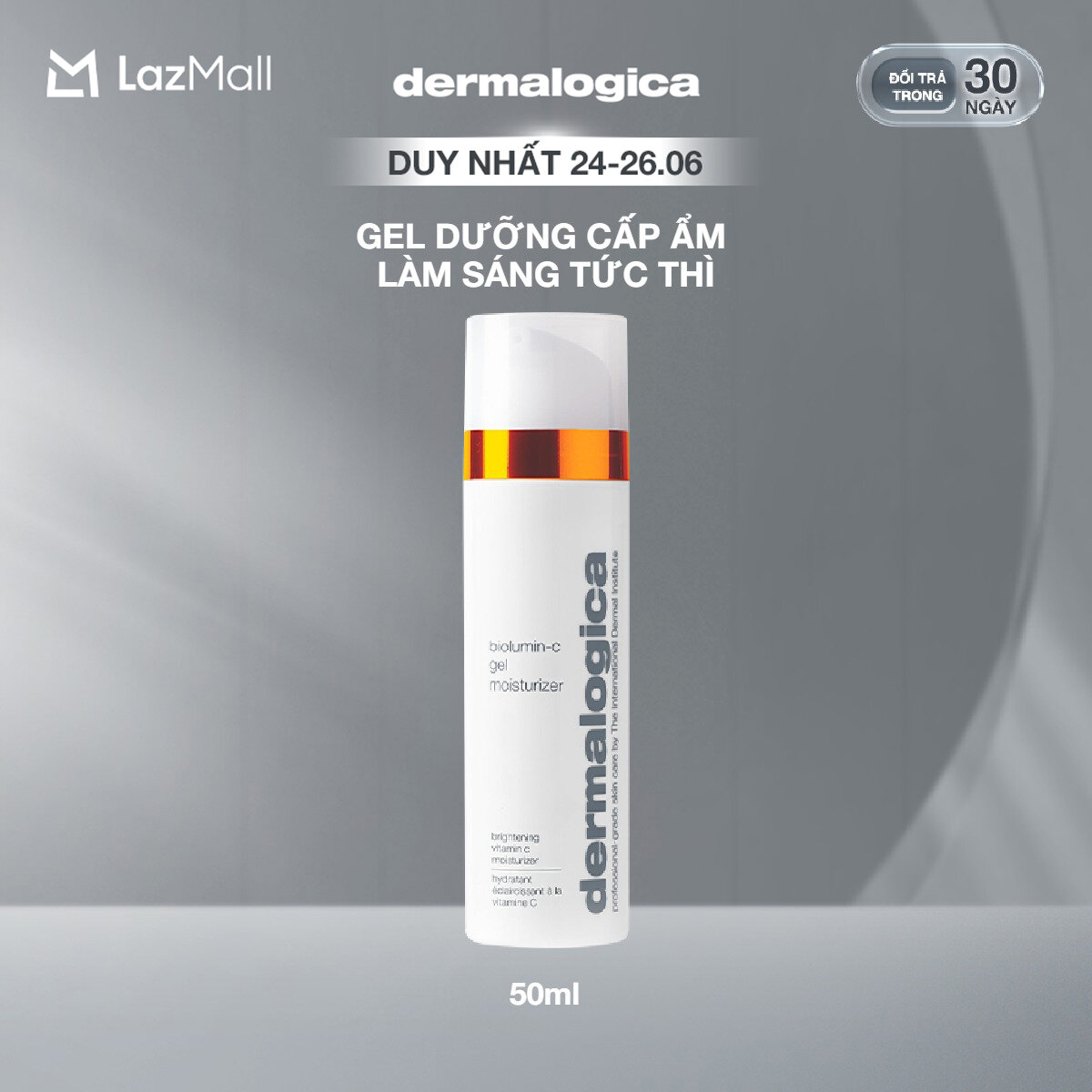 Mới! Kem dưỡng ẩm Dermalogica Biolumin-C Gel Moisturizer dạng gel cho da ẩm mượt, sáng rạng ngời