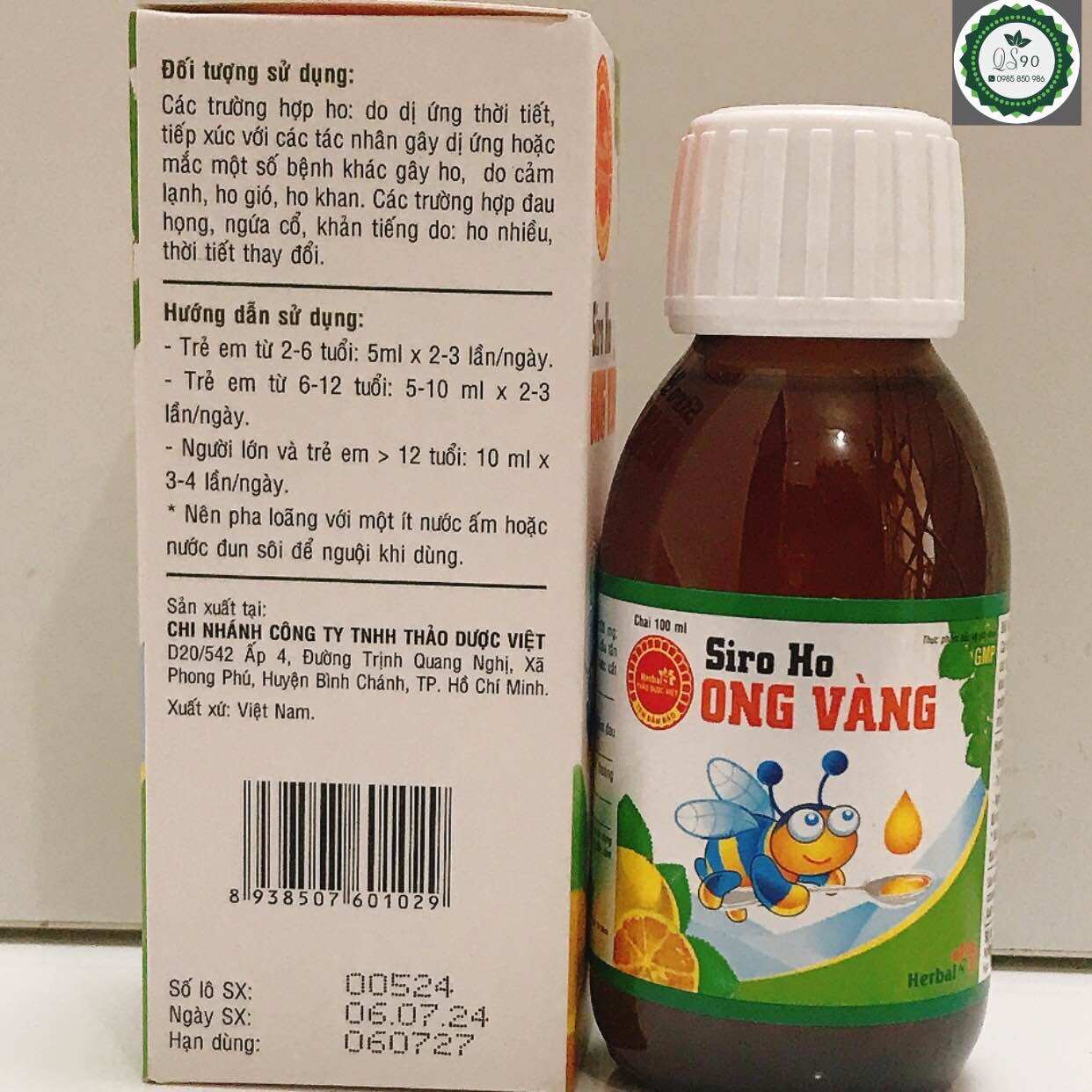 Siro ho ong vàng 1 chai 100ml