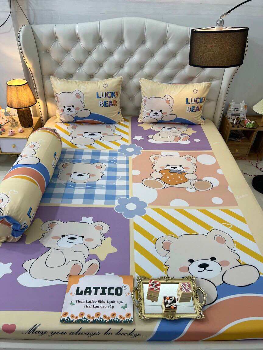 Bộ 4 dra/ga áo gối cho bé THUN LỤA THÁI SIÊU LẠNH LATICO