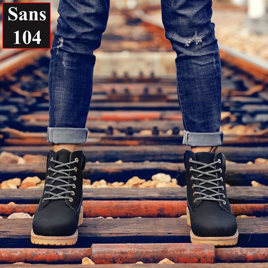 Boot nam martin Sans104 giầy cao cổ boost vàng đen nâu bigsize to 43 44 45 46 độn đế 6cm big size đẹp hàn quốc cao cấp