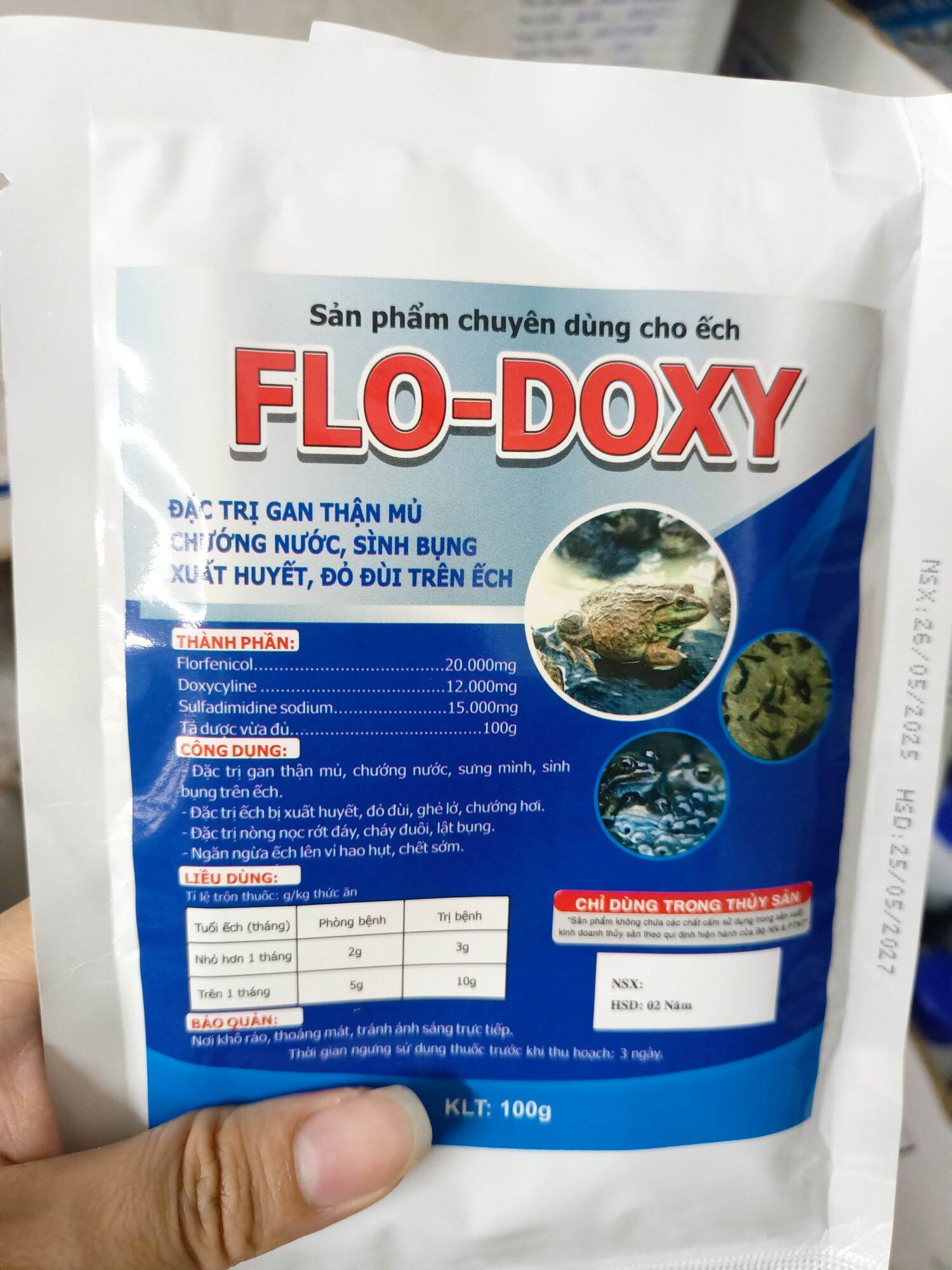 Flodoxy sản phẩm chuyên dùng cho ếch, cá, lươn