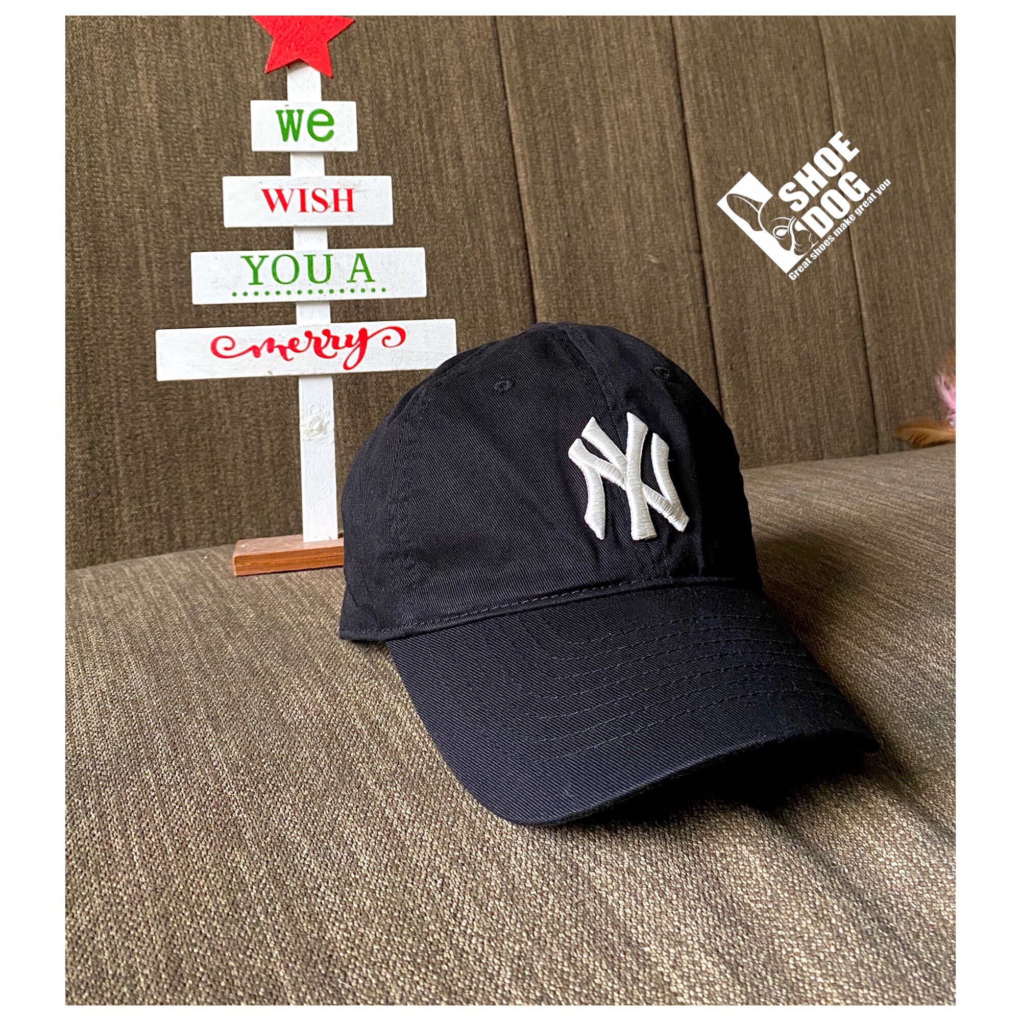 [Chính hãng authentic]Nón NY M.L.B màu đen lưỡi trai