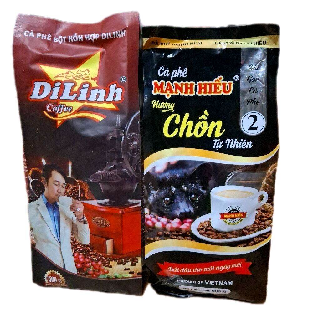 combo cà phê di linh bột hỗn hợp mix trộn cà phê mạnh hiếu số 2 gói 500g đặc biệt chuẩn gu đậm đà thơm ngon đặc biệt