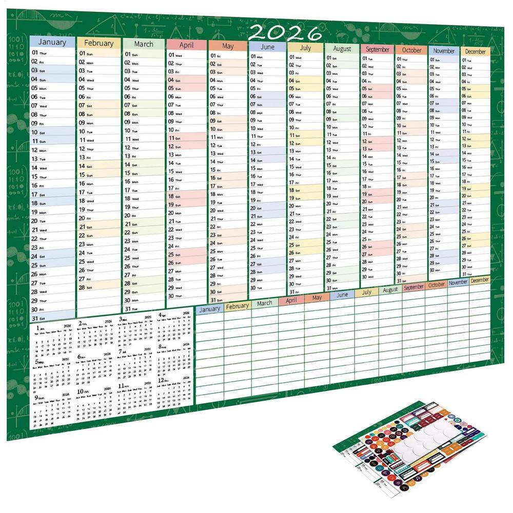 Lịch Treo Tường Lớn 2026 Kích Thước 29x20 Inch Kèm Sticker Kế Hoạch Tháng Dùng Cho Văn Phòng Nhà Ở Trường Học Học Tập Lịch Trình Bảng Ghi Nhớ