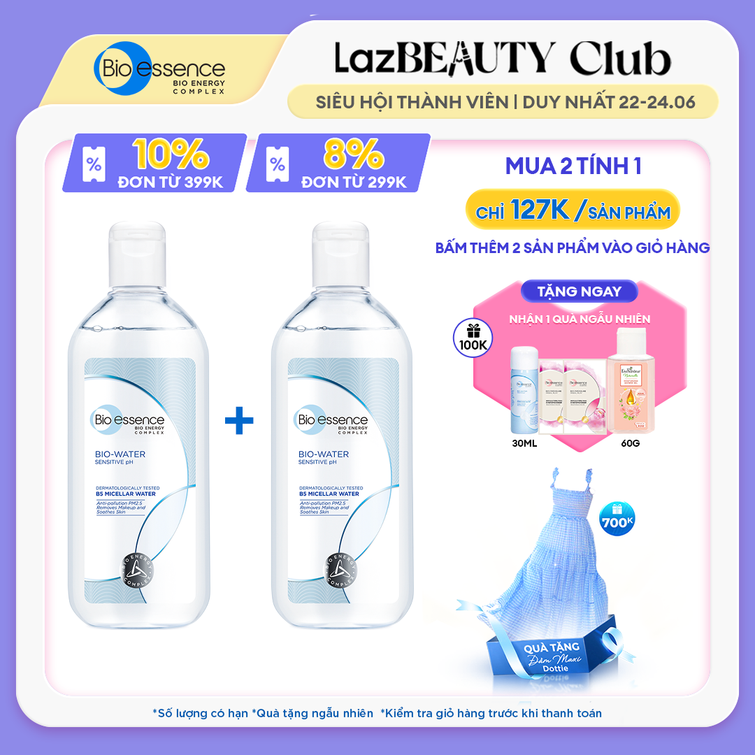 [MUA 2 TÍNH TIỀN 1] Nước tẩy trang ẩm mượt mịn màng Bio-Essence Bio-water Vitamin B5 Micellar Water 400ml