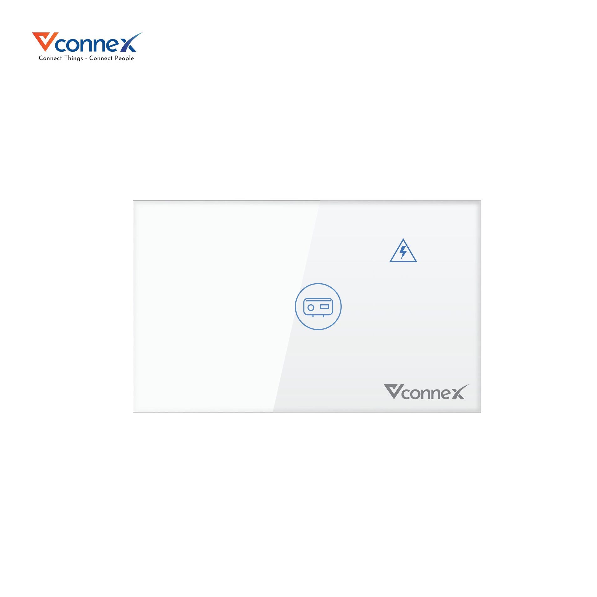 Công tắc thông minh chống giật bình nước nóng vconnex chữ nhật,không viền