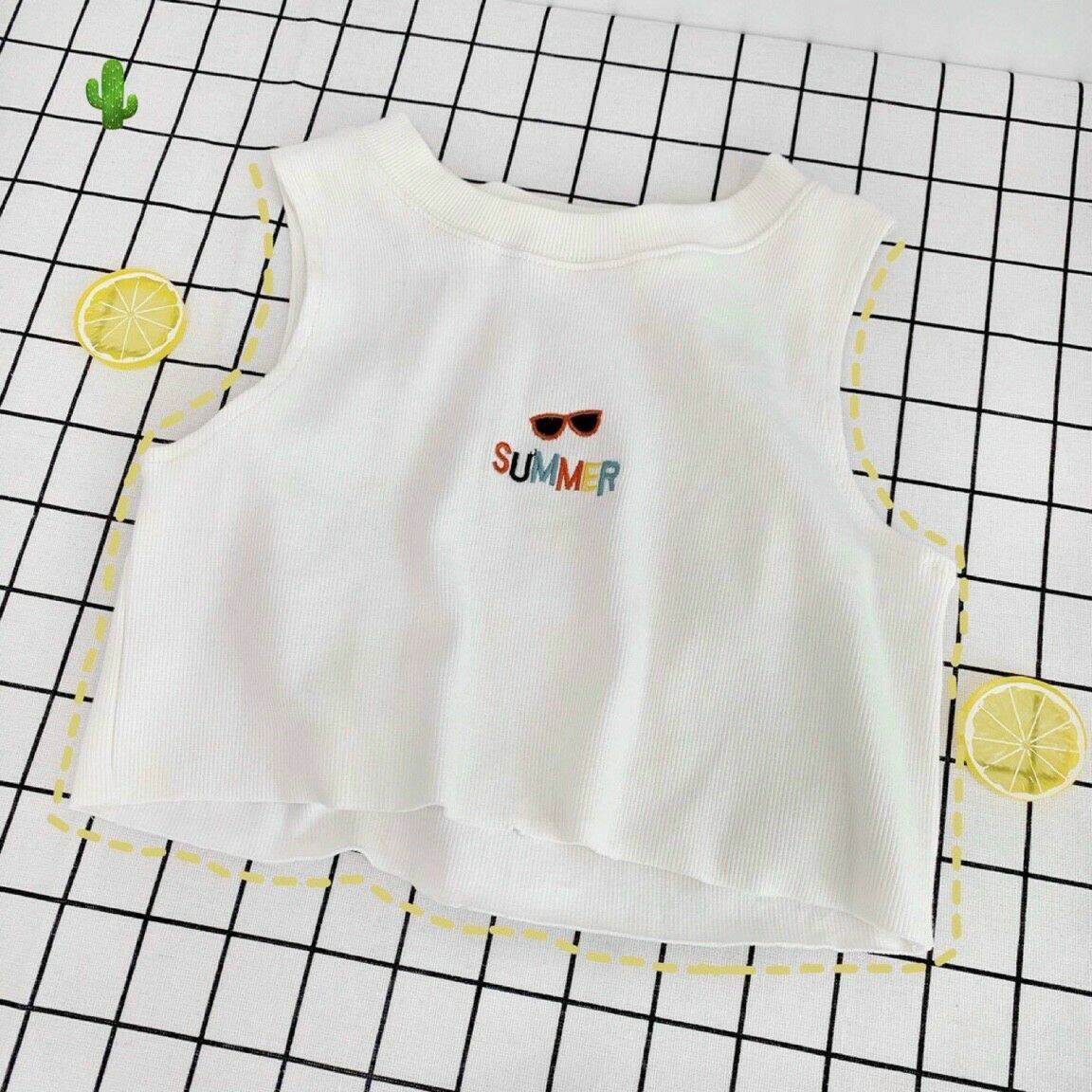 [HCM]ÁO CROPTOP TANKTOP HÌNH THÊU