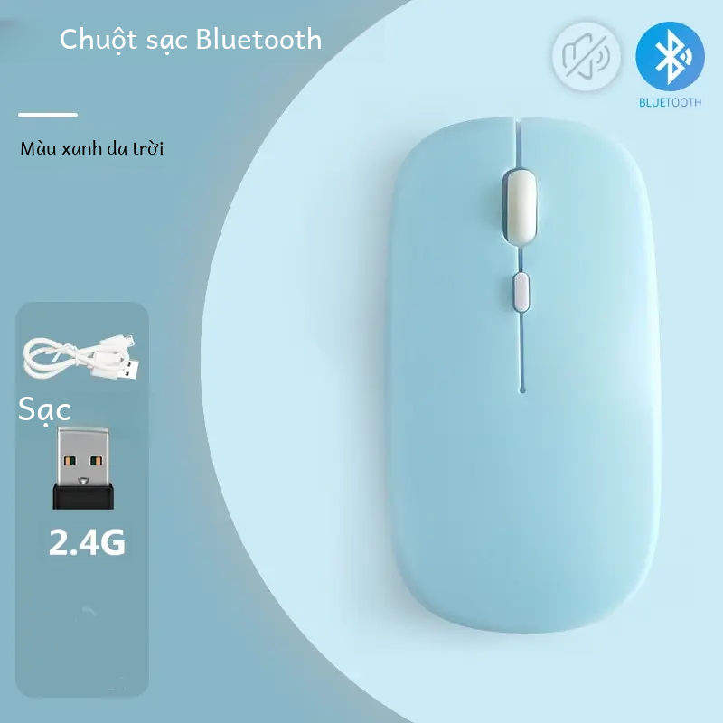 Macaron sạc không dây bluetooth 2.4g usb chuột cho android windows máy tính bảng laptop notebook pc cho ipad di động