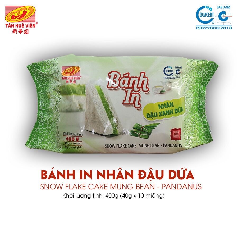 Bánh in đậu xanh lá dứa Tân Huê Viên