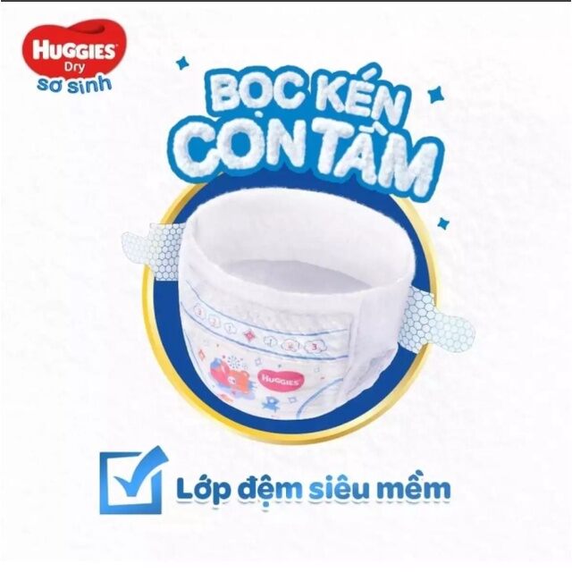 Tã dán sơ sinh Huggies NB 74(cộng 10 miếng)