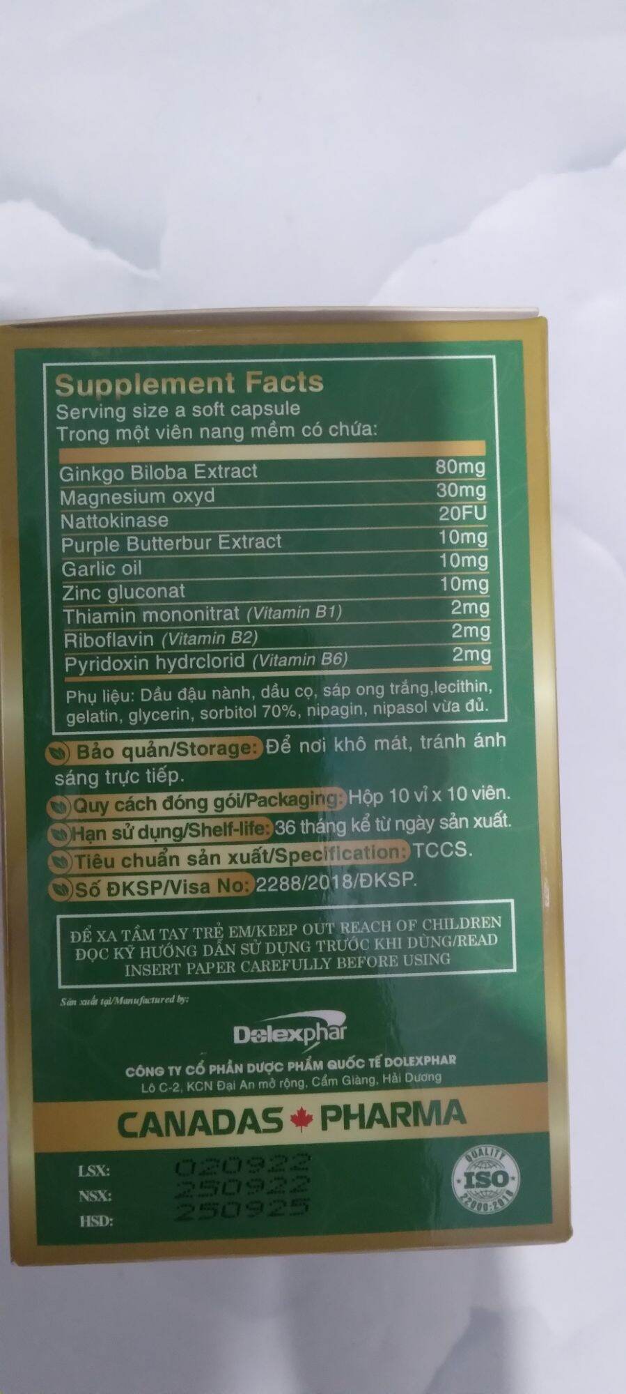 1 hộp × 100 viên BILOBA PRO Fort
