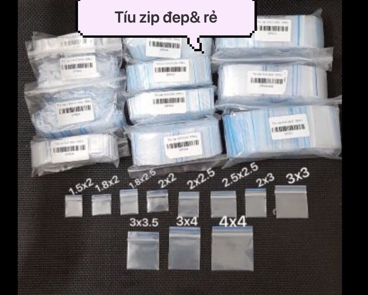100c túi zip mi ni đựng đồ trang sức chọn size