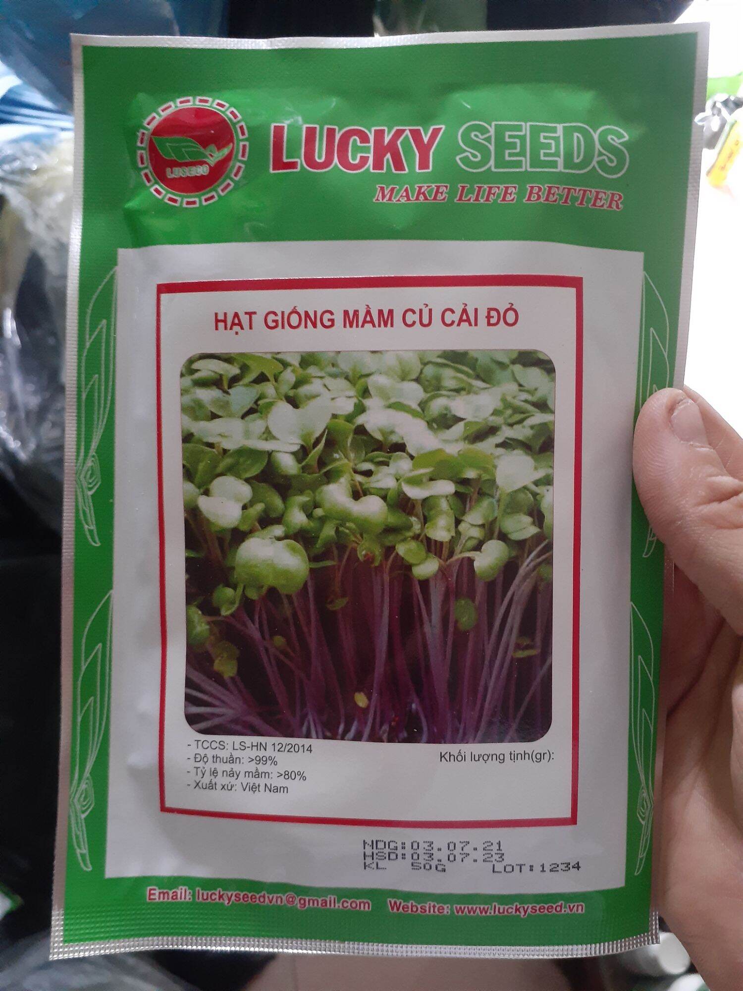 1KG HẠT GIỐNG RAU MẦM CỦ CẢI ĐỎ