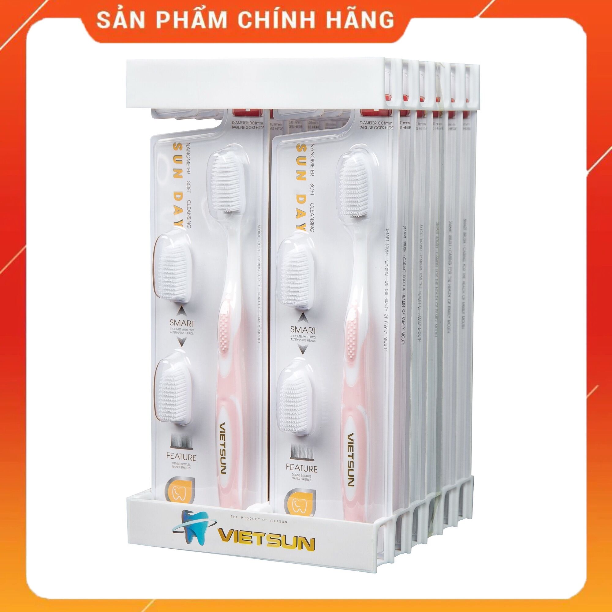 Bàn Chải Đánh Răng Cao Cấp Sunday Nanometer Soft Cleansing (3 Đầu Thay Thế) Lông Cao Su Non