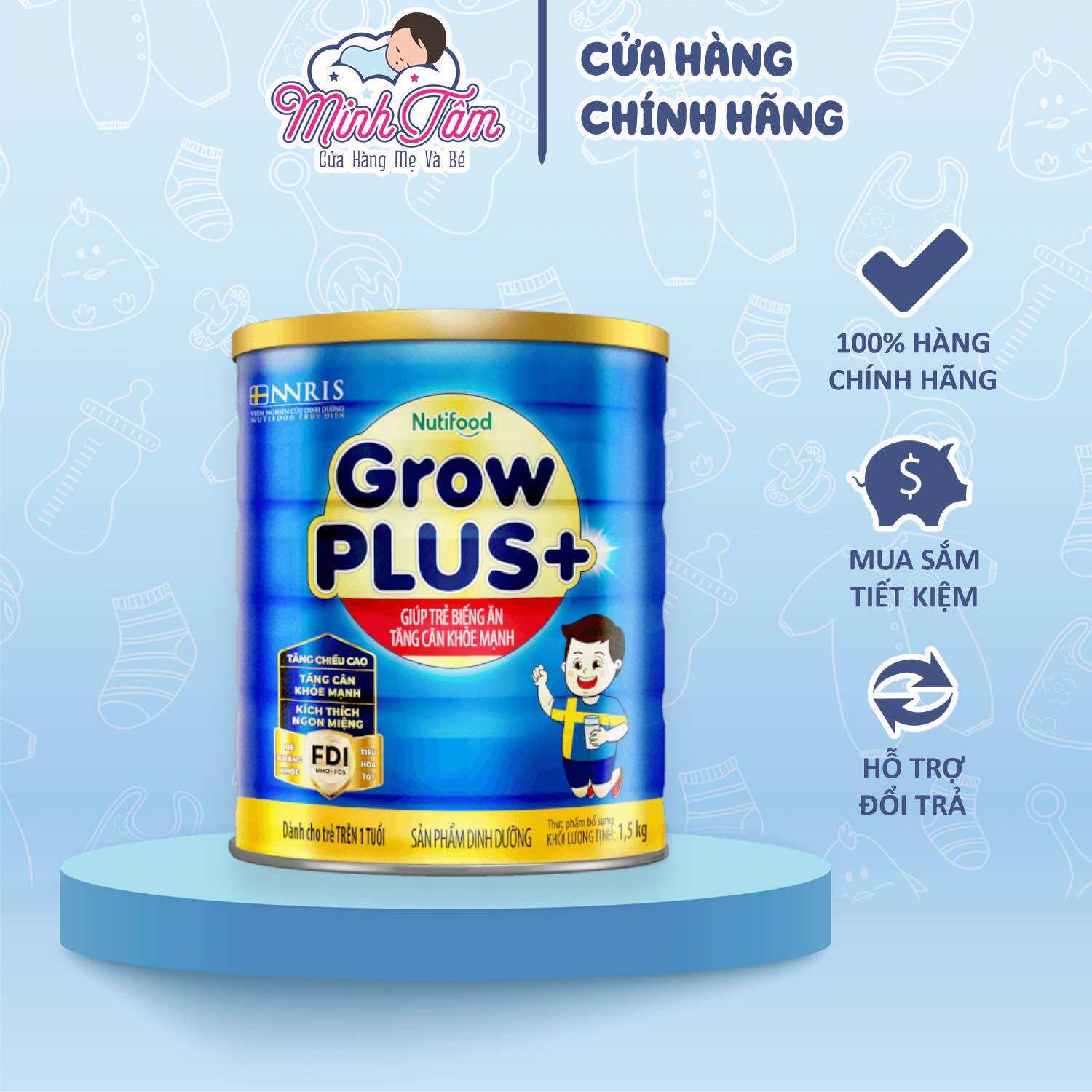 Sữa bột Nutifood GrowPLUS+ Xanh (1.5kg)