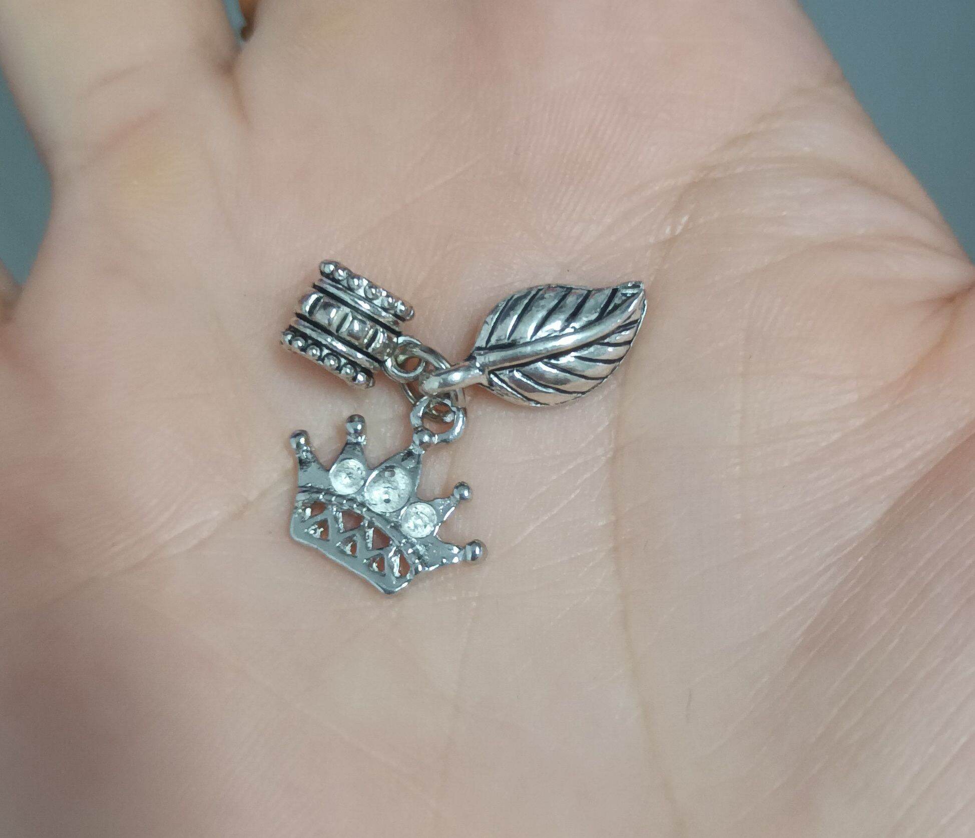 Charm ống lùa bạc thái treo phụ kiện tài lộc may mắn xâu vòng
