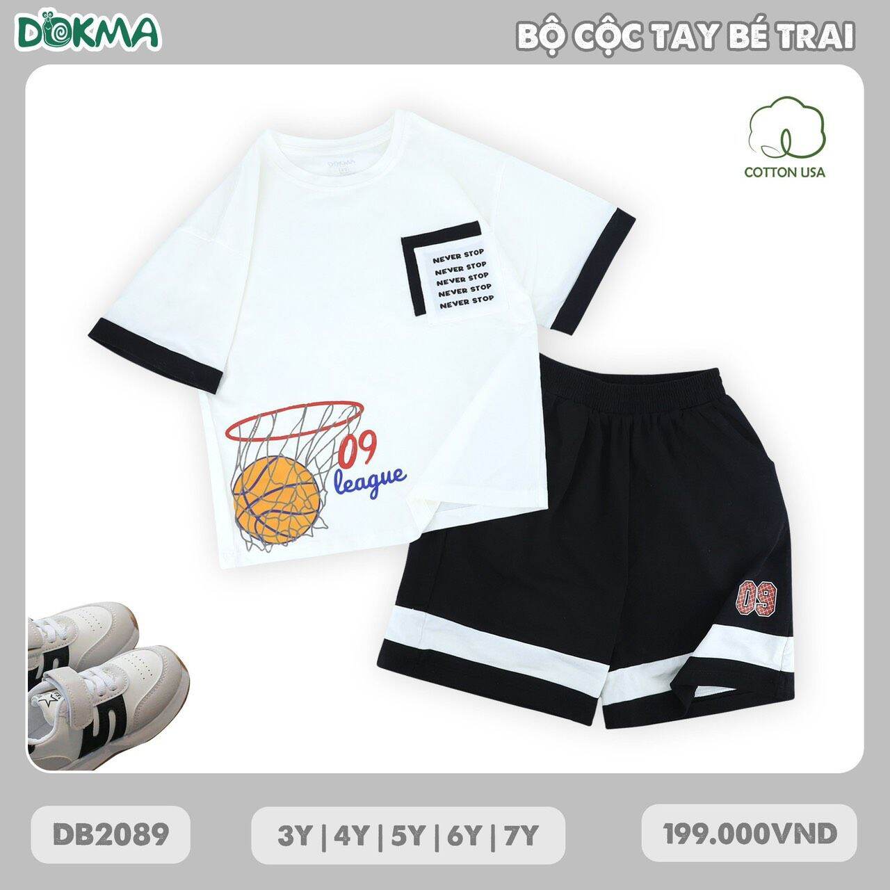 Bộ thể thao bé trai Dokma 3-7Y mã DB2089