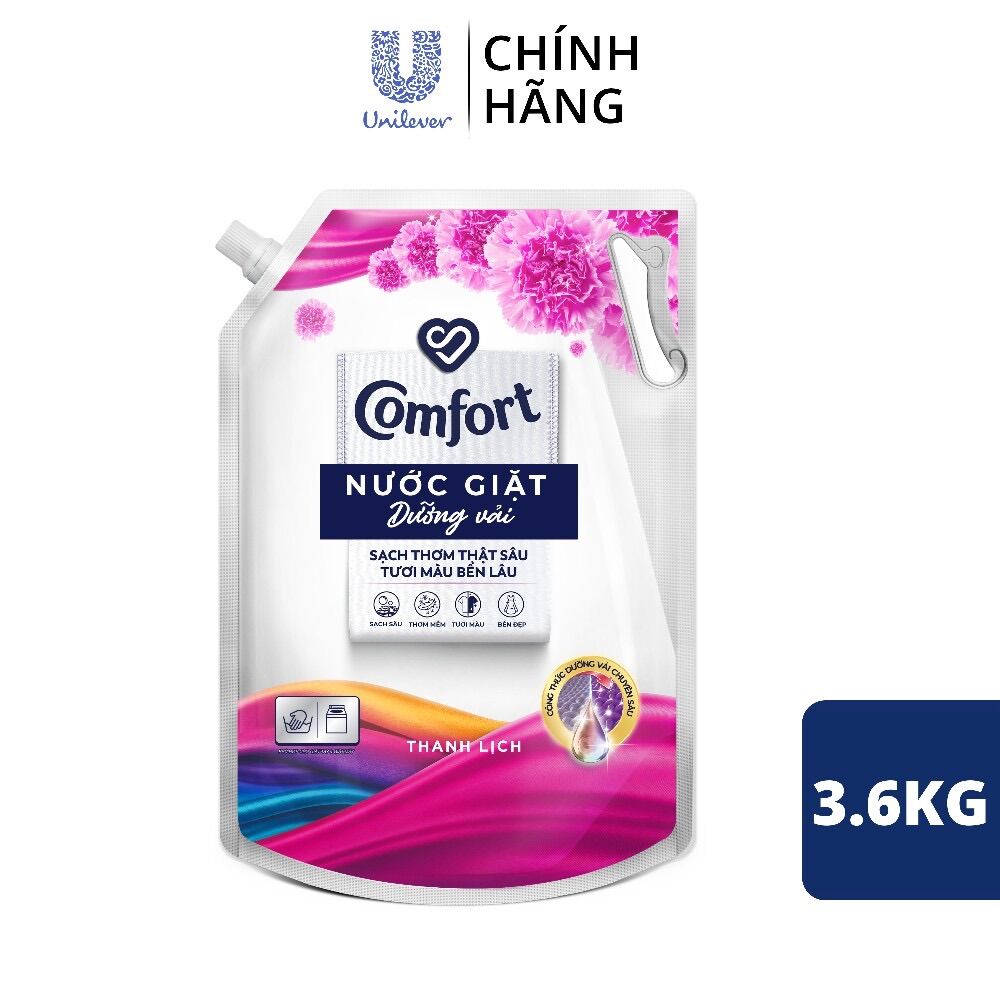 Nước giặt dưỡng vải comfort hương thanh lịch túi 3.6
