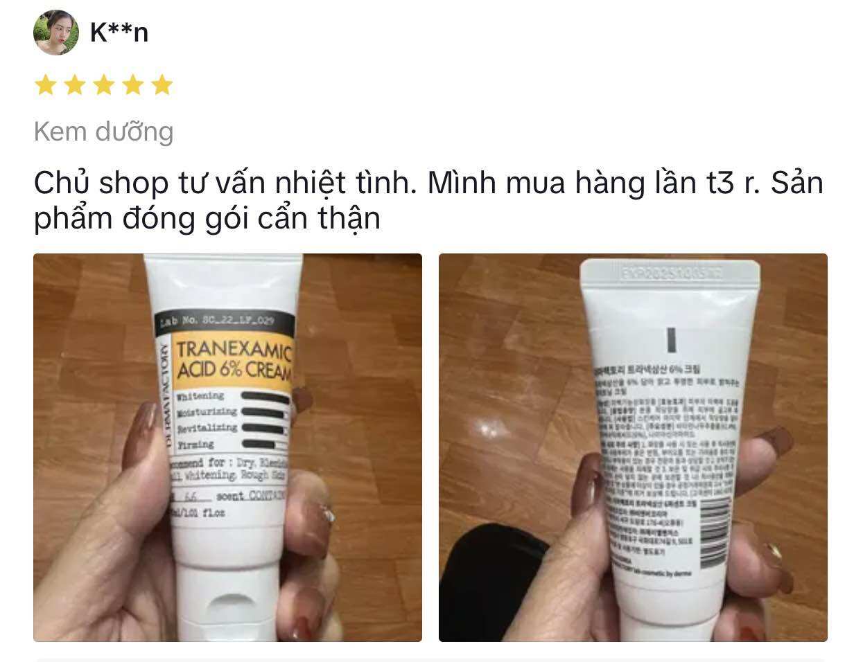 Kem giam nám tranexamic acid 6% (Hang khong sx vo hop)