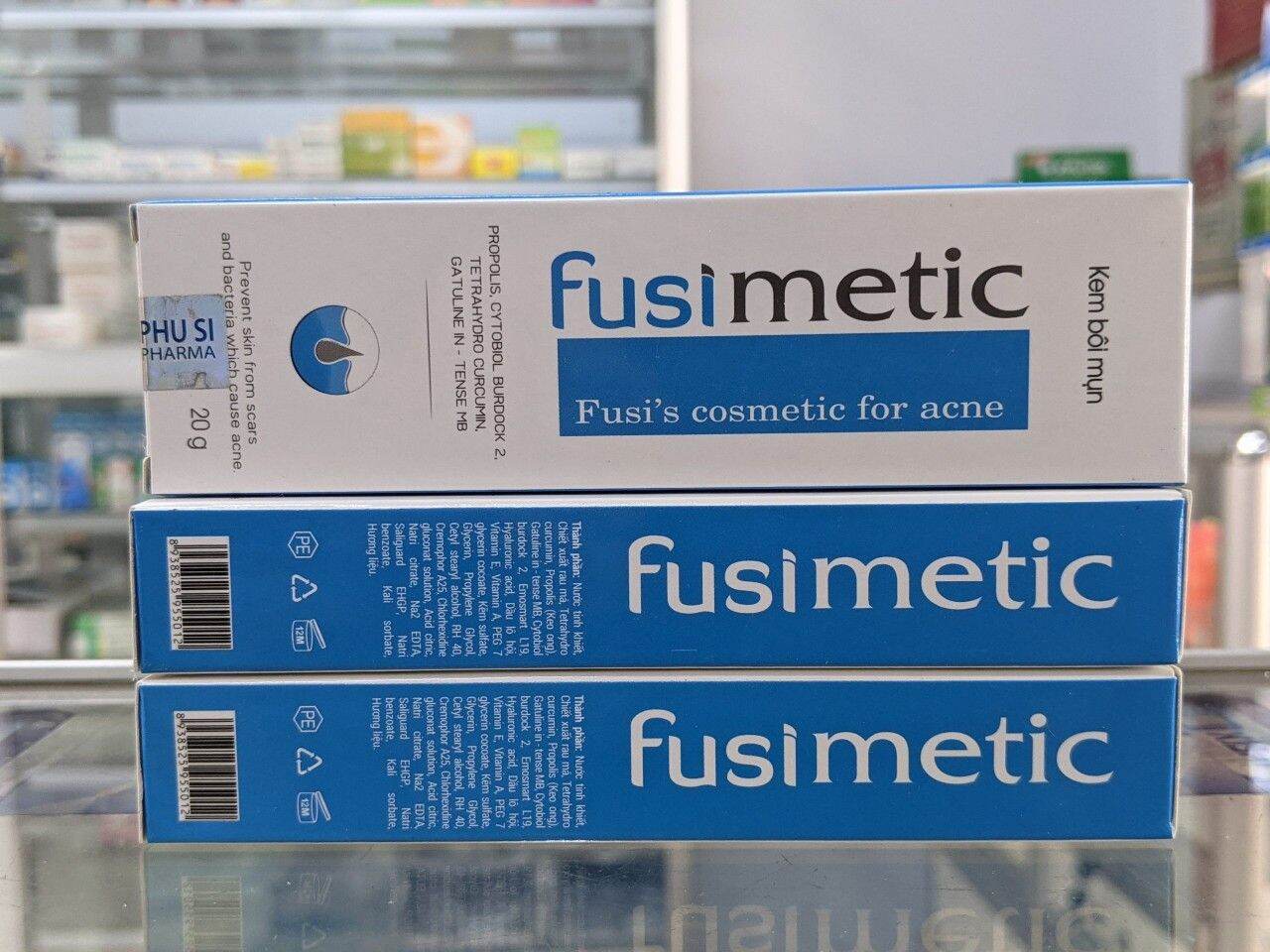 [HCM]Combo kem bôi mụn và sữa rửa mặt Fusimetic
