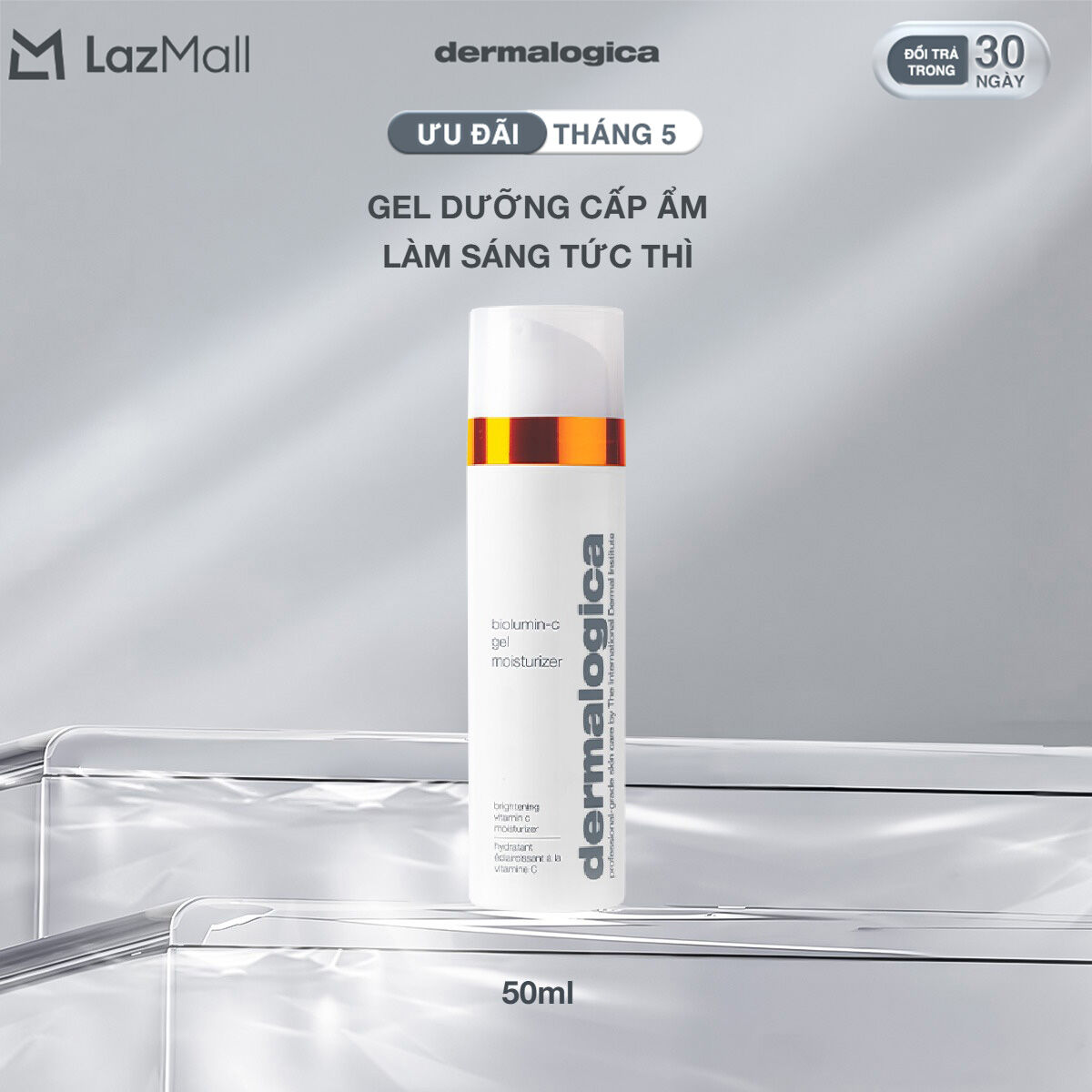 Mới! Kem dưỡng ẩm Dermalogica Biolumin-C Gel Moisturizer dạng gel cho da ẩm mượt, sáng rạng ngời