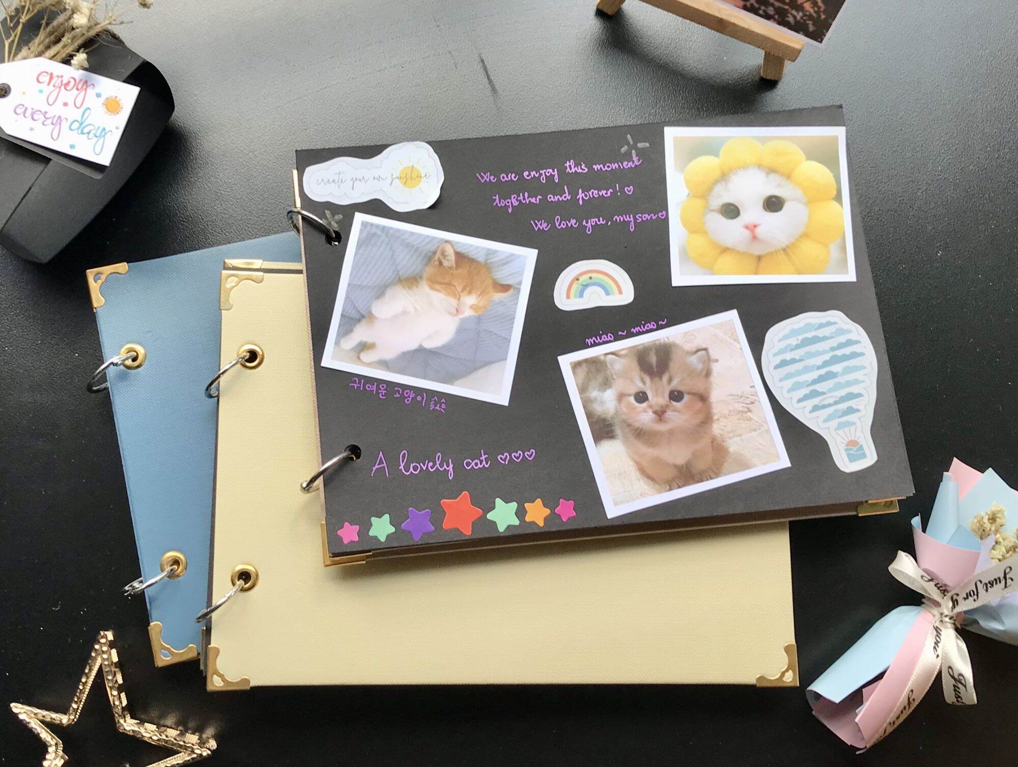 SỔ SCRAPBOOK A4 dùng làm album ảnh hoặc album sổ tay lưu niệm DIY