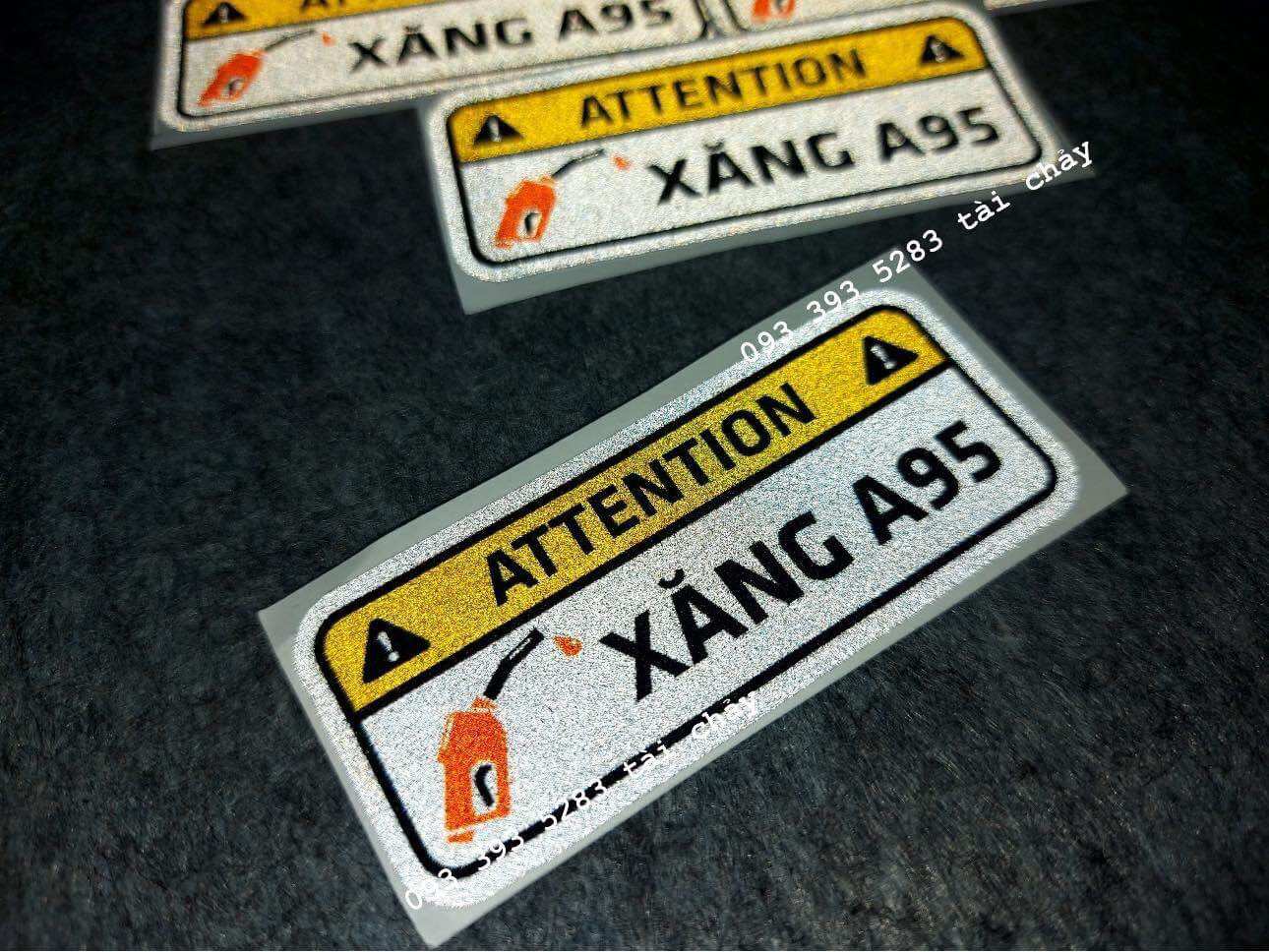 [ 1 MIẾNG ] TEM STICKER " XĂNG 95 " PHẢN QUANG DÁN TRANG TRÍ XE