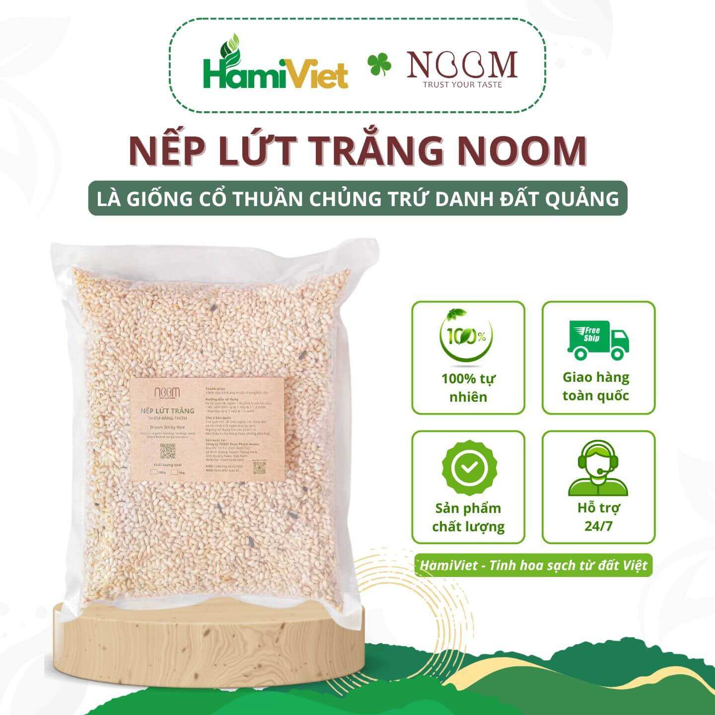 Nếp lứt thơm rằng thơm Noom với collagen tươi thuần thực vật giữ trọn các loại vitamin