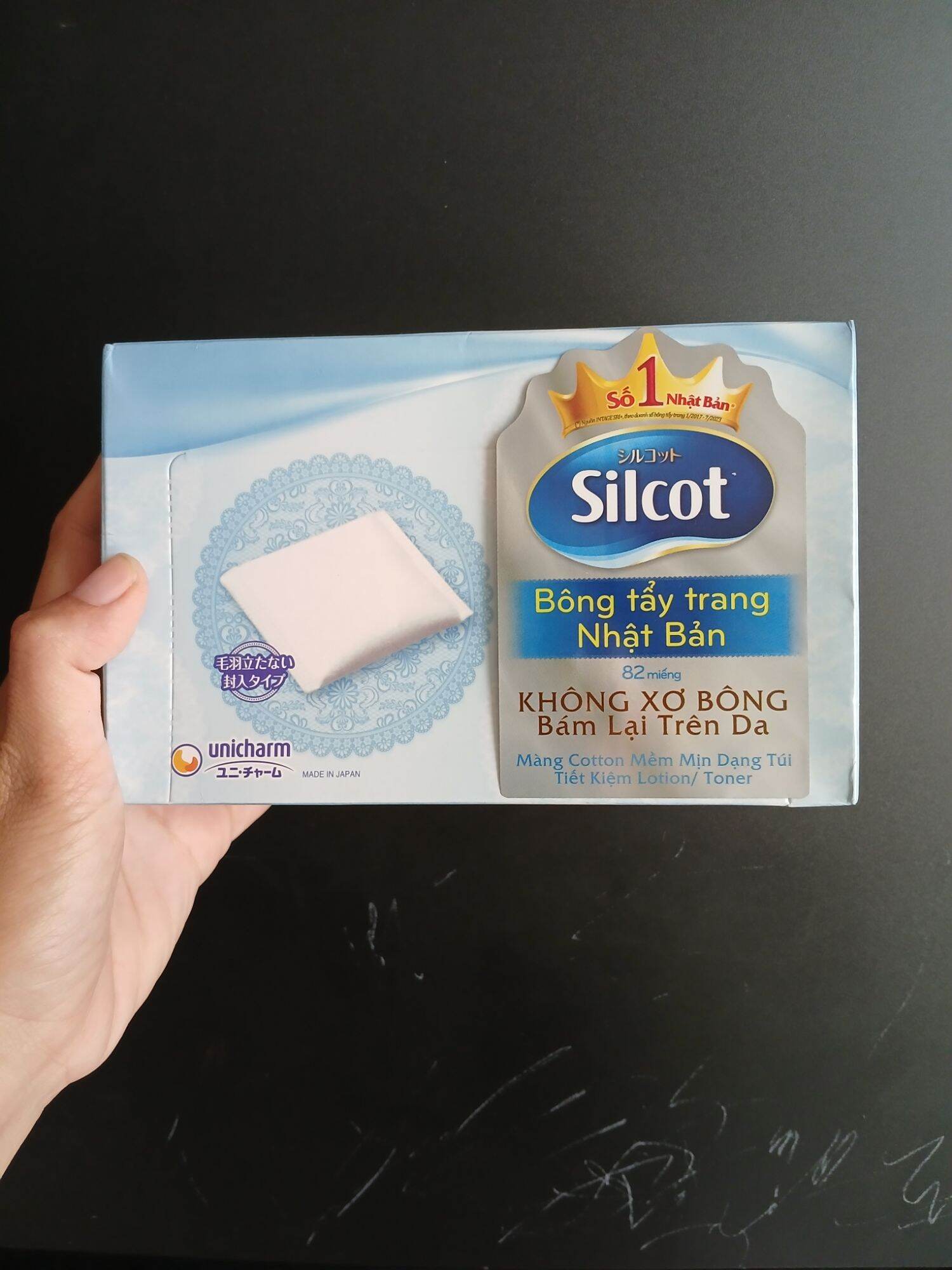 Bông tẩy trang Silcot hộp xanh dương 82 miếng