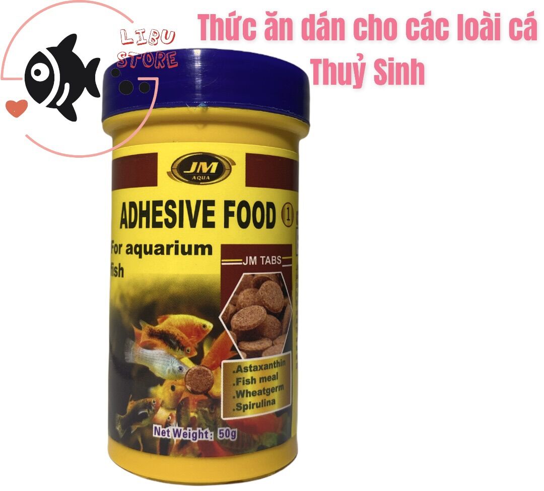 Thức ăn dán kính jm aqua cho cá cảnh thủy sinh - hủ 50gram