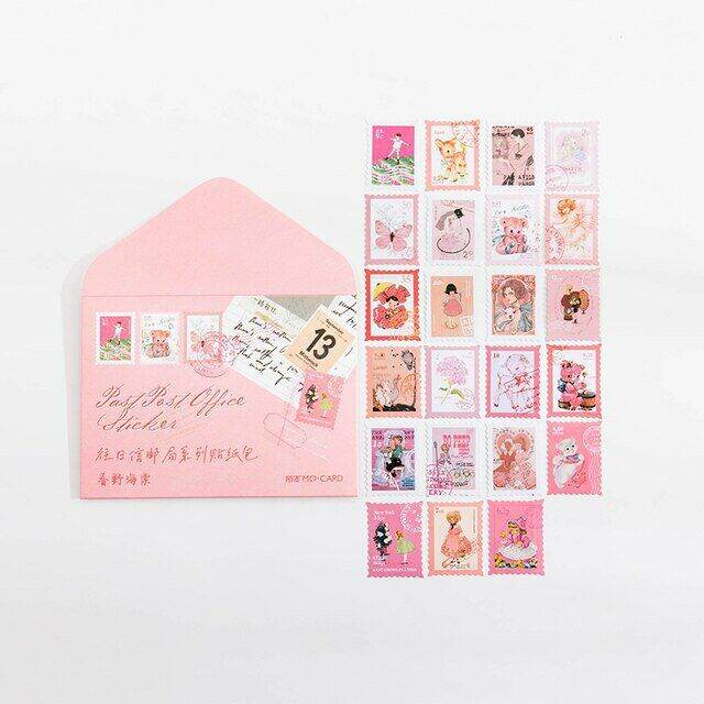🍓 Gói 45 sticker nghệ thuật kiểu tem thư phong cách vintage cổ điển #A1402 b1