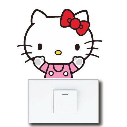 Combo 2 miếng Decal dán ổ điện hình Hello Kitty dễ thương (chọn ngẫu nhiên)