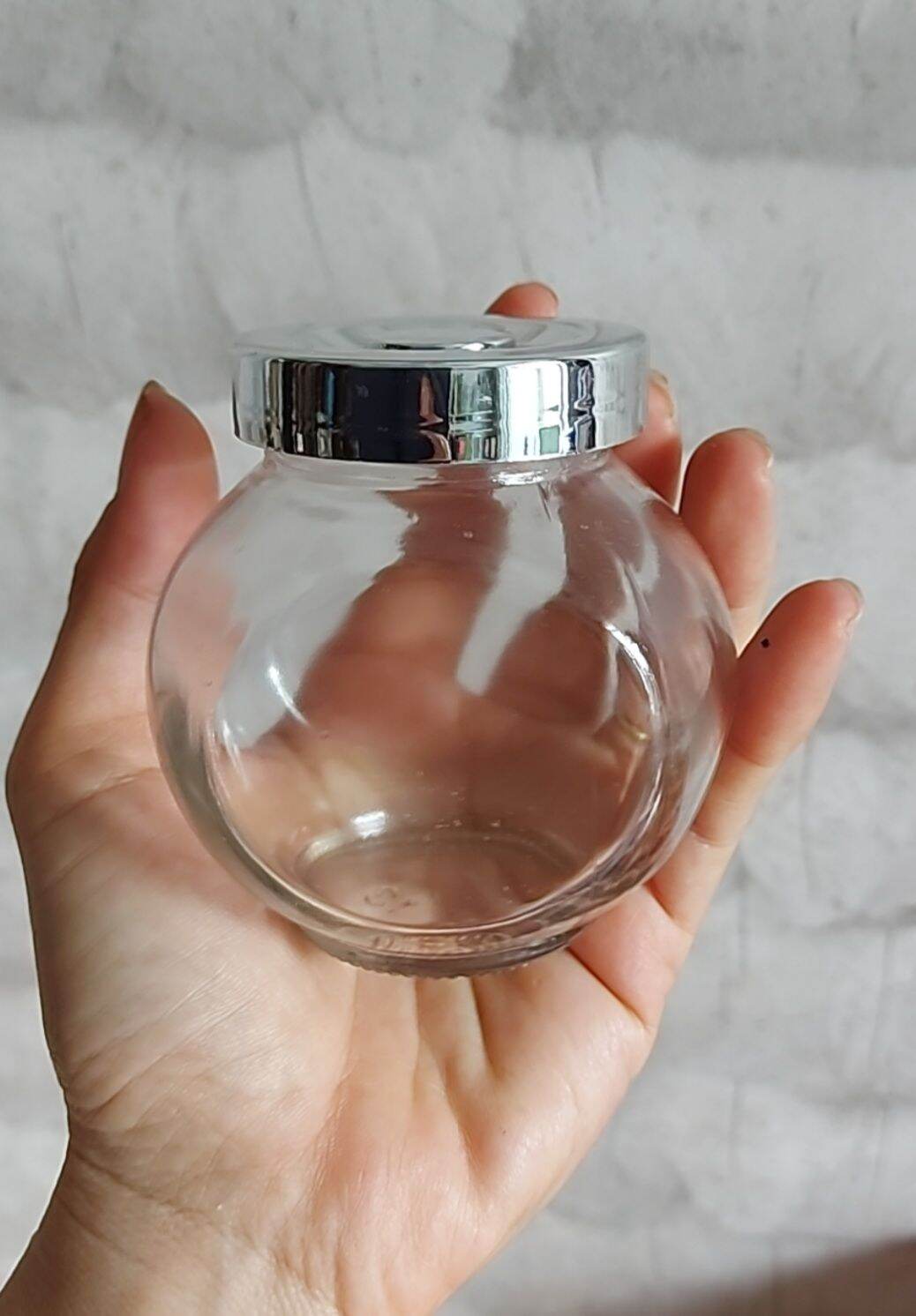 Hủ thủy tinh 2 đáy nắp Bạc 50ML 180ML 380ML