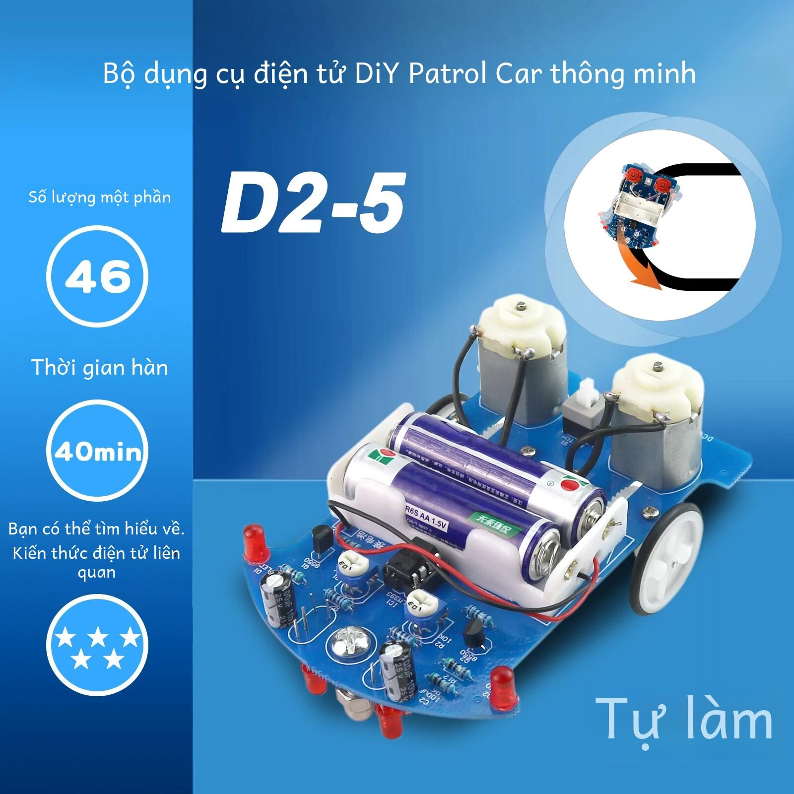 Tự Làm Điện Tử Bộ Theo Dõi Thông Minh Dòng Xe Ô Tô Cảm Ứng Tự Động Tuần Tra Robot Thông Minh Xe Đồ Chơi Giảng Dạy Cho Thí Nghiệm D2-5